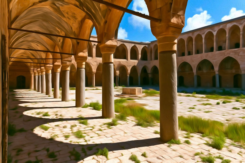 Khan al-Umdan Courtyard Acre, Acre canvas