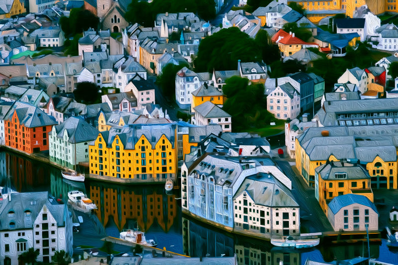 Ålesund Harbour Waterfront District, Alesund canvas