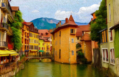 Annecy watercolor canvas