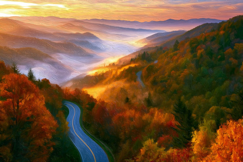 Blue Ridge Parkway Autumn, Asheville canvas
