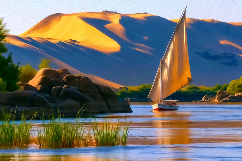 Nile River Felucca Aswan, Aswan canvas