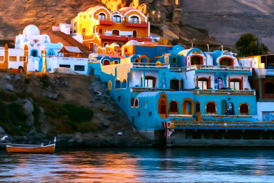 Aswan watercolor canvas