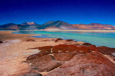 Atacama Desert watercolor canvas