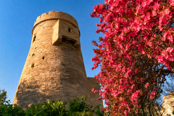 Maiden Tower Baku, Baku watercolor canvas