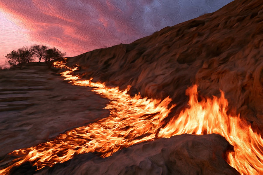 Yanar Dag Burning Hillside &mdash; Baku canvas