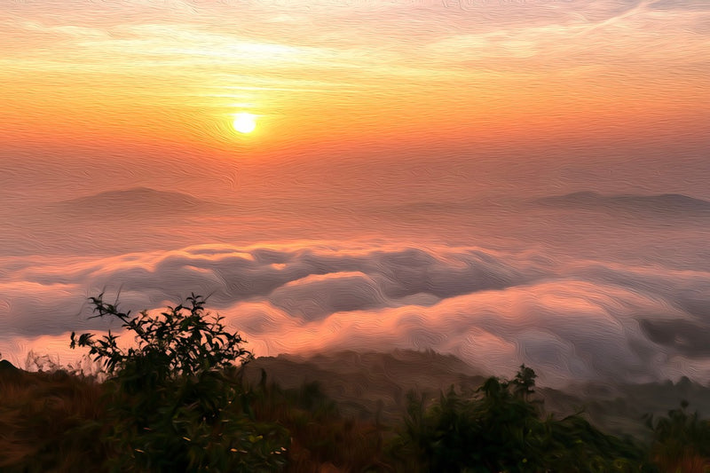 Bangalore Hills Sunrise Sea of Clouds, Bangalore canvas