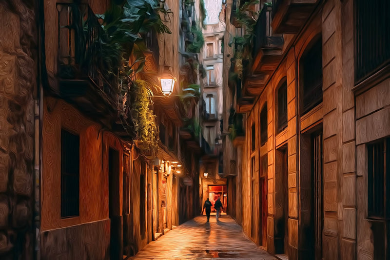 Gothic Quarter Narrow Alley, Barcelona canvas