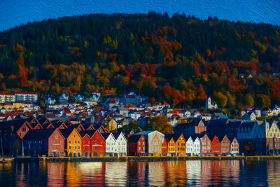 Bergen watercolor canvas
