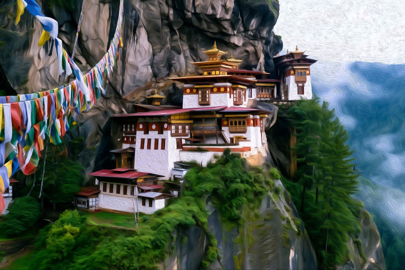 Tiger's Nest Monastery Cliffside, Bhutan Paro Valley canvas