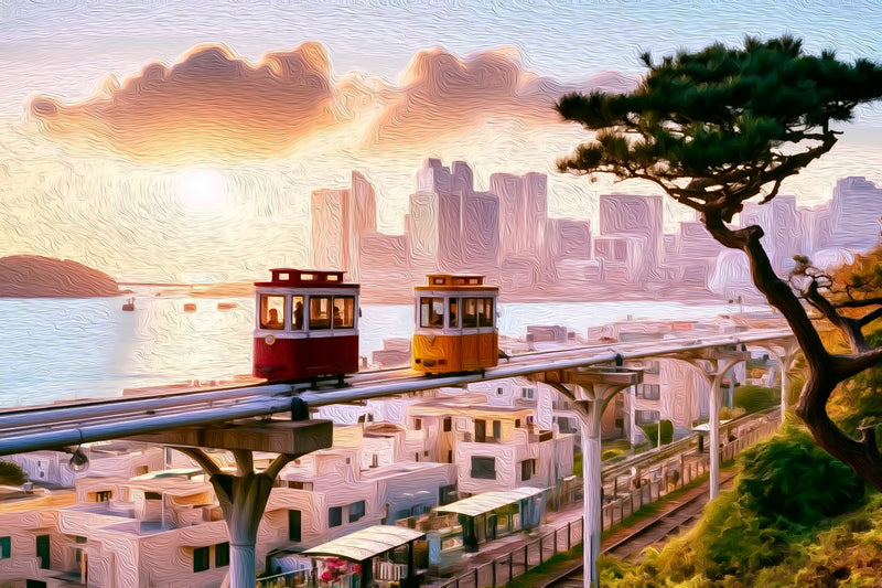 Haeundae Coastal Tram Line, Busan canvas