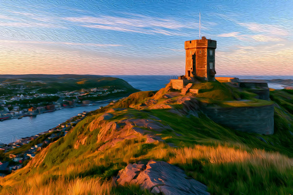 Cabot Tower Signal Hill, St. John’s watercolor canvas