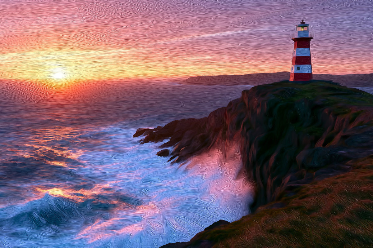 Cape St. Mary's Lighthouse Cliffs gallery canvas, unframed and in an espresso floating frame — St. John’s, Newfoundland