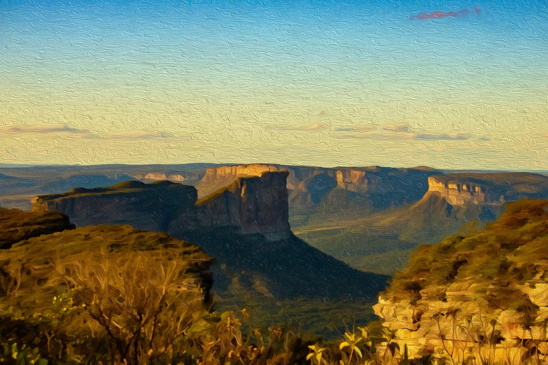 Tabletop Mountains Canyon Vista, Chapada Diamantina canvas