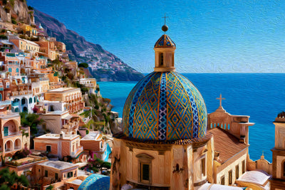 Positano watercolor canvas