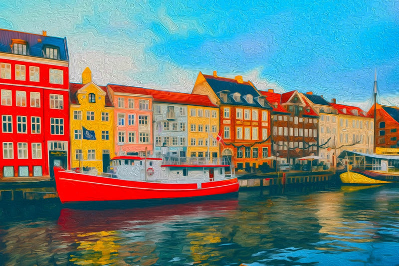 Nyhavn Canal Waterfront, Copenhagen canvas