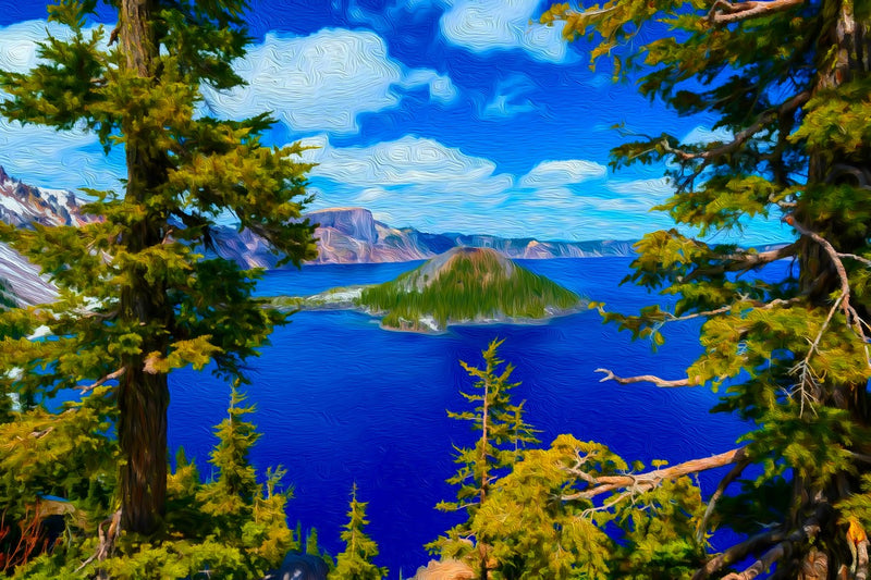 Wizard Island Crater Lake, Crater Lake canvas