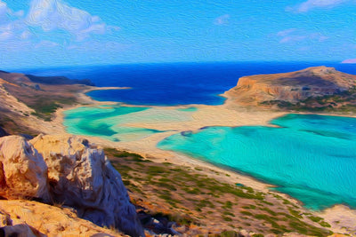 Crete watercolor canvas