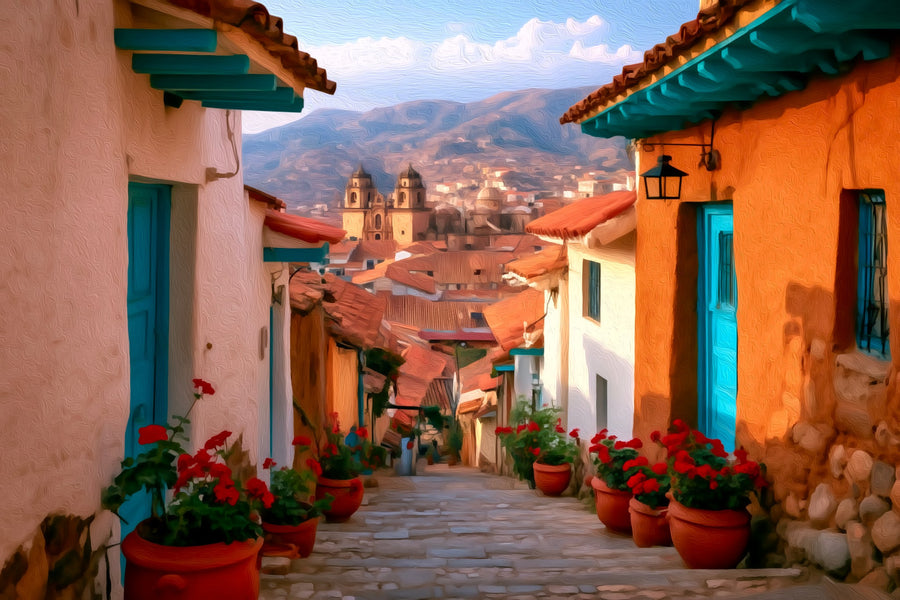 Cusco Colonial Street Cathedral &mdash; Cusco canvas