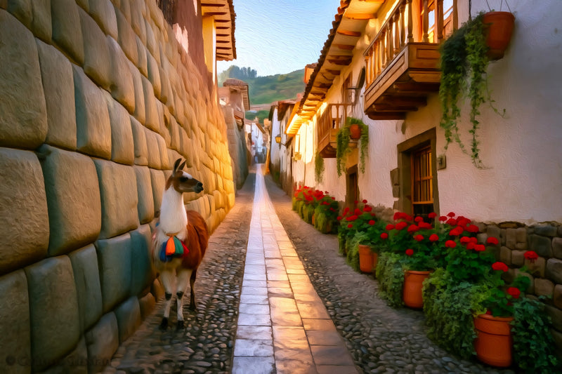 Cusco Inca Stone Alleyway, Cusco canvas
