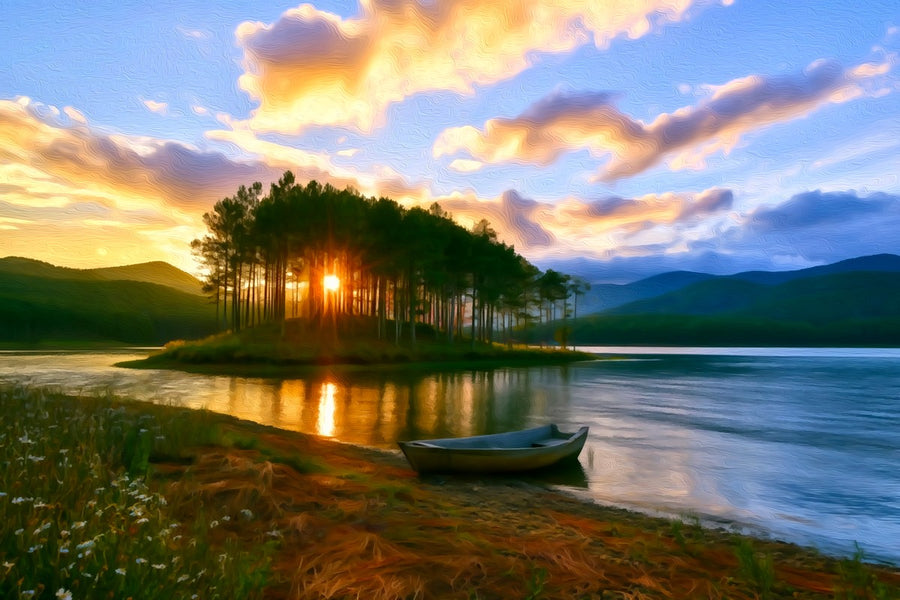 Tuyen Lam Lake Sunset &mdash; Da Lat canvas
