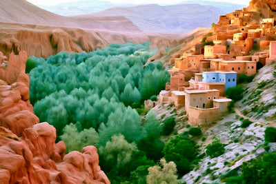 Dades Gorge watercolor canvas