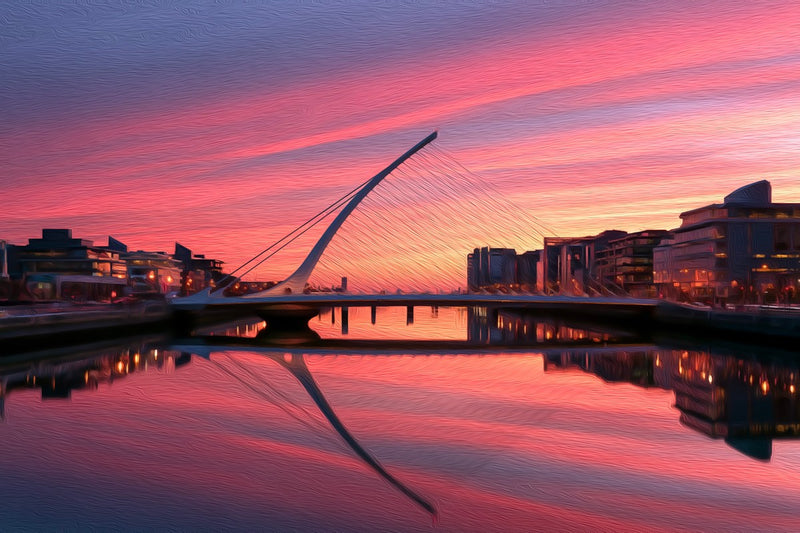 Dublin Riverfront Cable Bridge, Dublin canvas