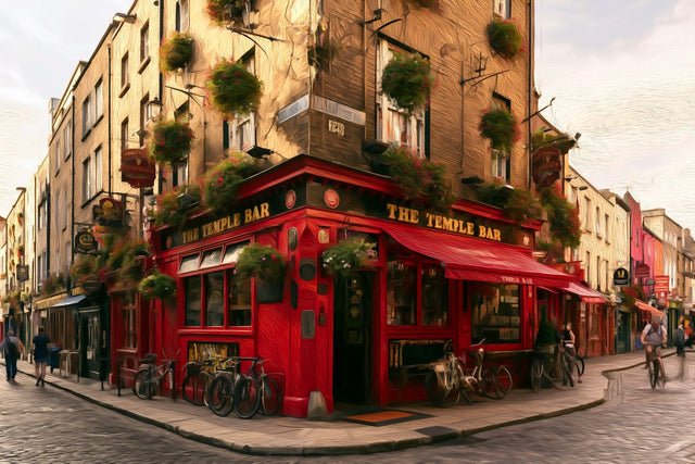 Temple Bar Pub Dublin, Dublin watercolor canvas
