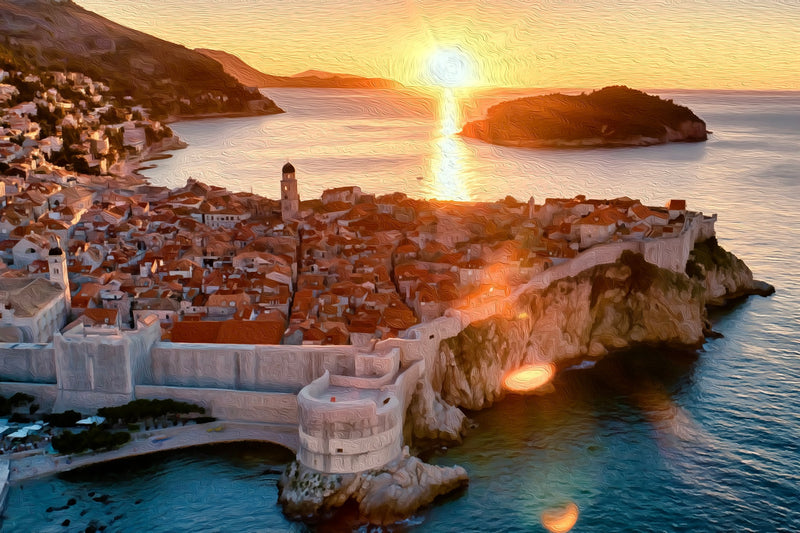 Dubrovnik City Walls Sunset, Dubrovnik City Walls canvas