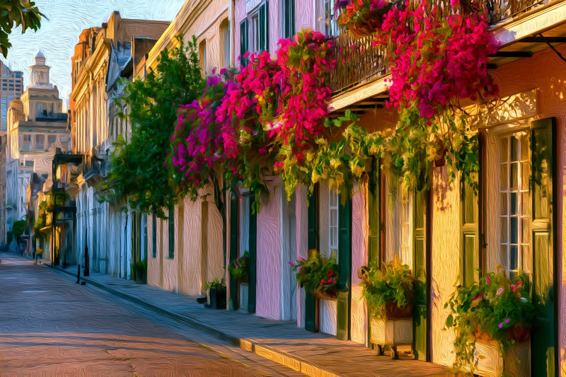 French Quarter Floral Streets, French Quarter canvas