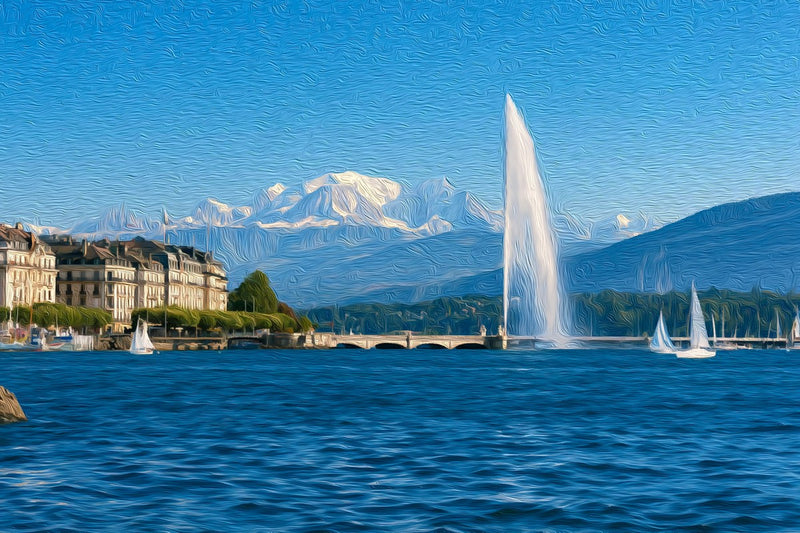 Geneva Jet d'Eau Fountain, Geneva canvas
