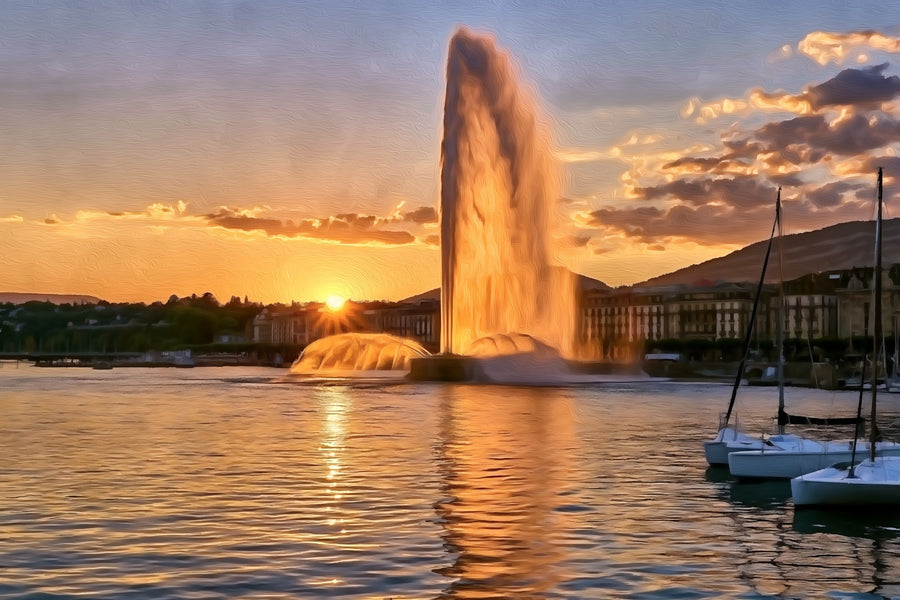 Jet d'Eau Lake Geneva &mdash; Geneva canvas