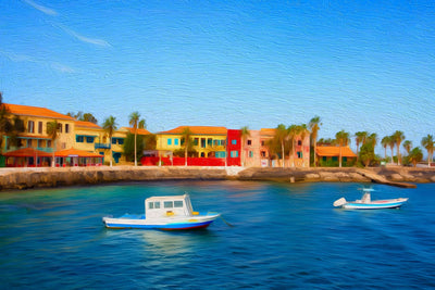 Goreé Island watercolor canvas