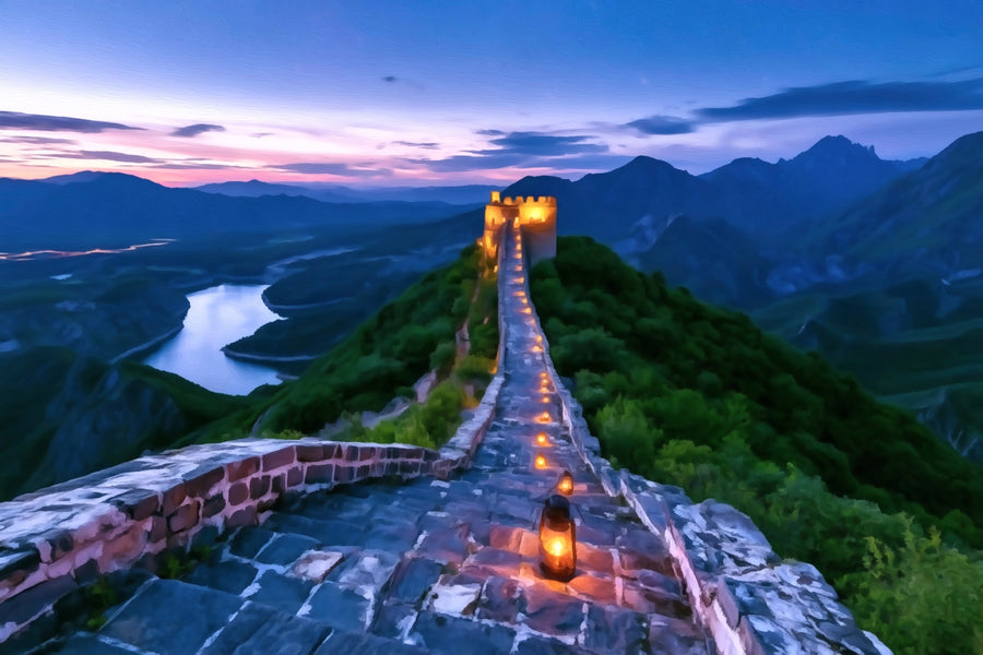 Great Wall of China at Dusk &mdash; Great Wall of China canvas
