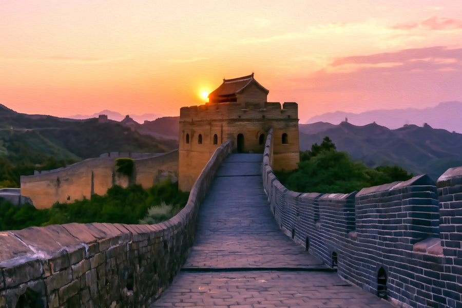 Great Wall of China Watchtower Sunset &mdash; Great Wall of China canvas