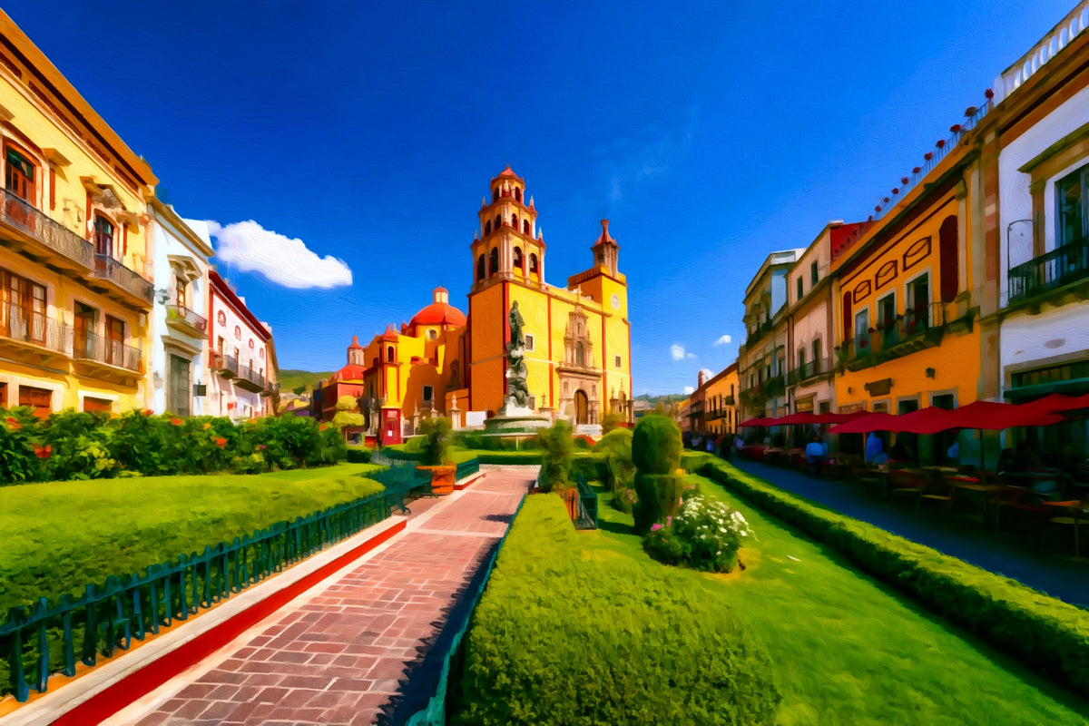Guanajuato Basilica de Nuestra Senora gallery canvas, unframed and in an espresso floating frame — Guanajuato, Mexico