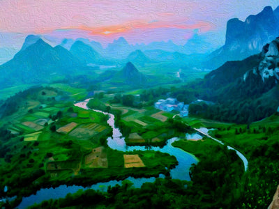 Guilin watercolor canvas
