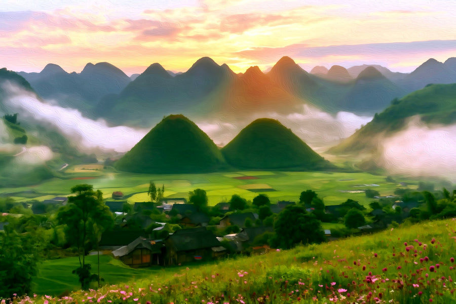 Quan Ba Twin Mountains &mdash; Ha Giang Loop canvas