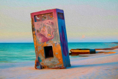 Holbox Island watercolor canvas