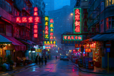 Hong Kong watercolor canvas