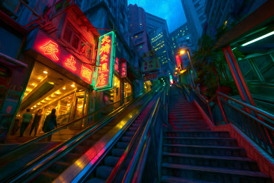 Hong Kong watercolor canvas