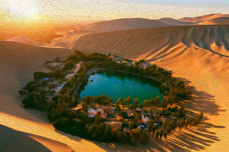Huacachina Oasis Desert Lake, Huacachina canvas