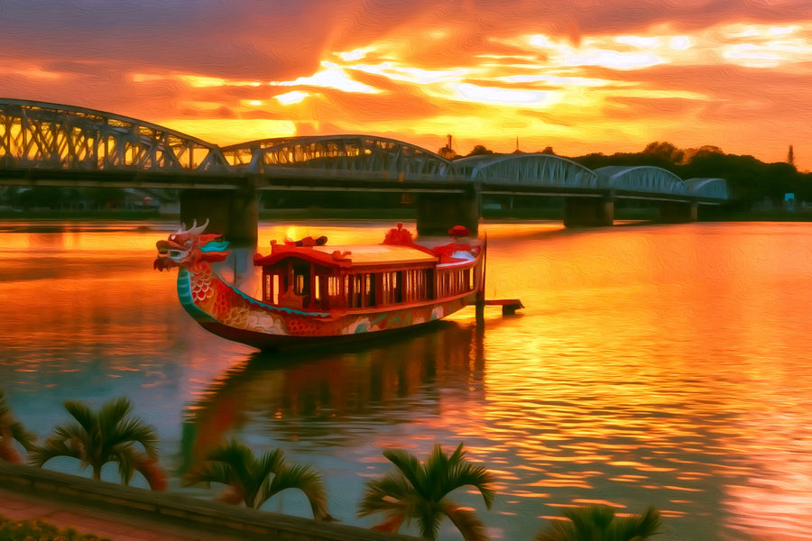Perfume River Dragon Boat &mdash; Hue canvas