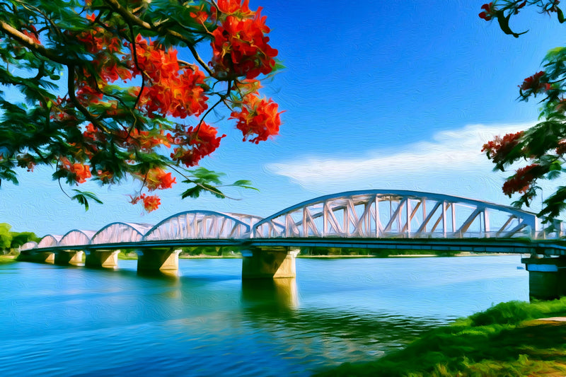 Truong Tien Bridge Perfume River, Hue canvas