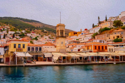 Hydra watercolor canvas