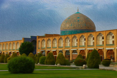 Isfahan watercolor canvas