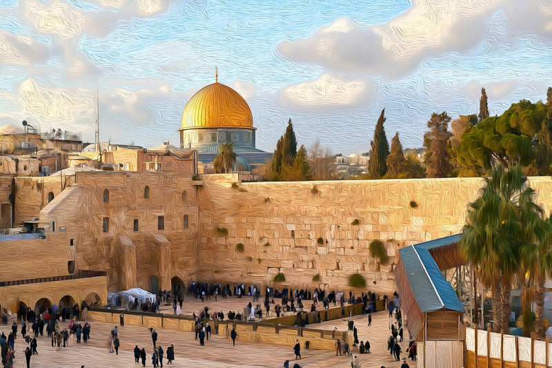 Western Wall Dome of Rock, Jerusalem canvas