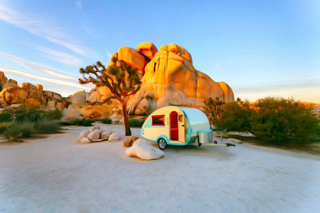 Joshua Tree Rock Formation, Joshua Tree watercolor canvas