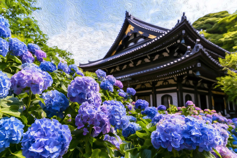 Hasedera Temple Main Hall, Kamakura canvas