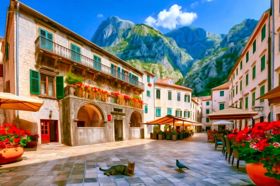 Kotor Old Town Square &mdash; Kotor canvas