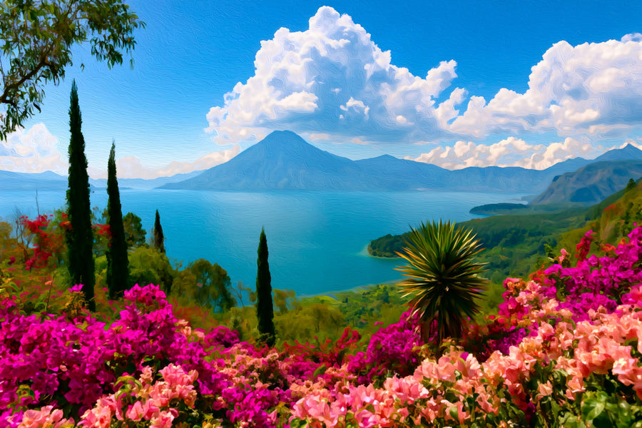 Lake Atitlan Volcano Vista &mdash; Lake Atitlan canvas